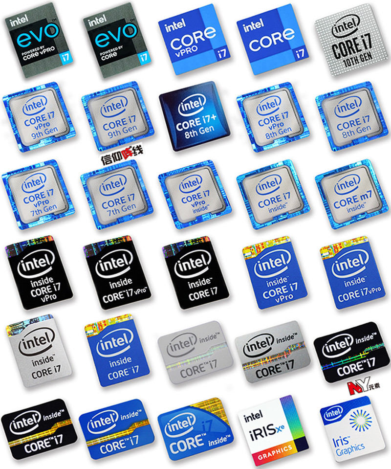 Intel Cpu Core I7 - Oryginalna naklejka z etykietą procesora Core