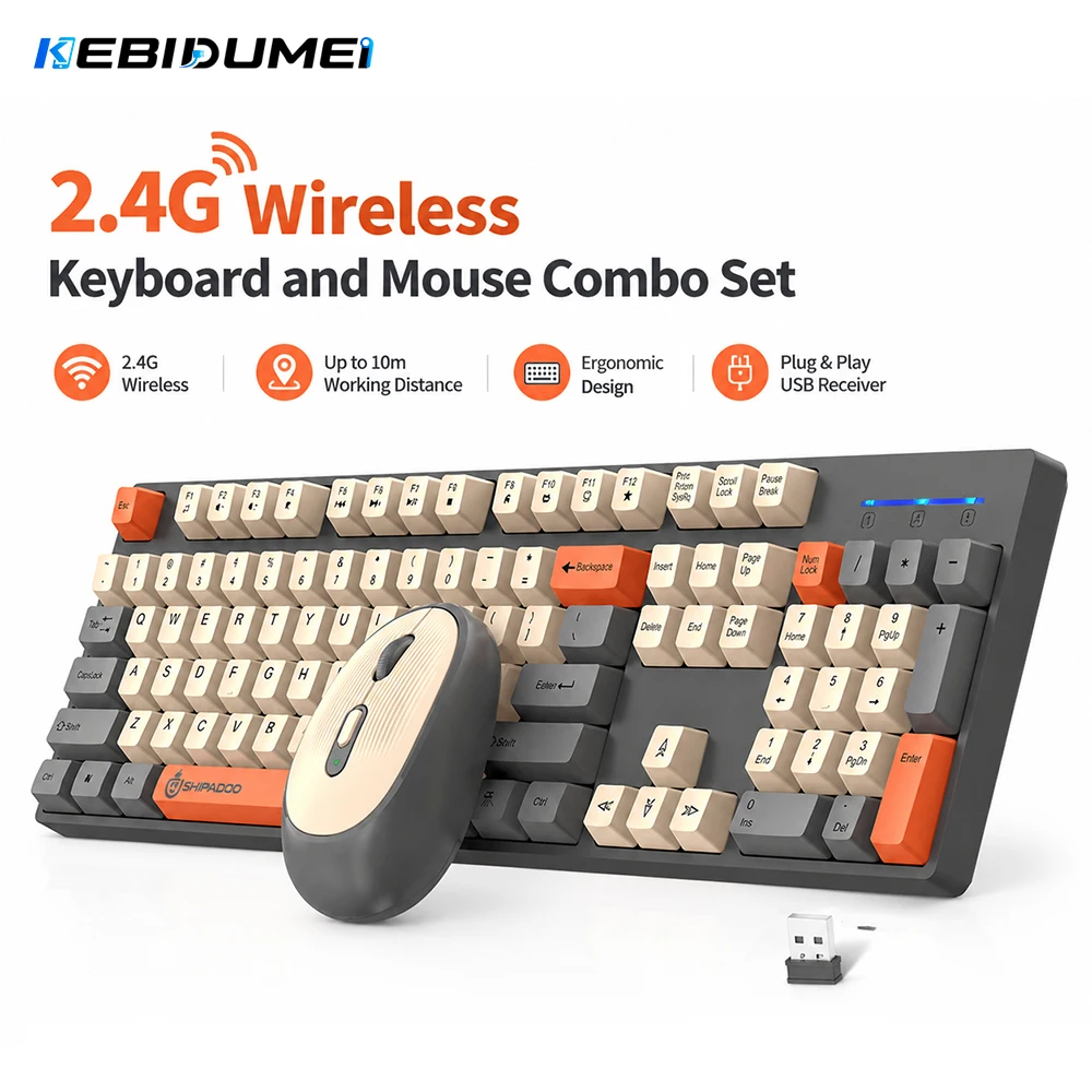 Gaming Keyboard Extension - Zestaw bezprzewodowej klawiatury i myszy KEBIDUMEI