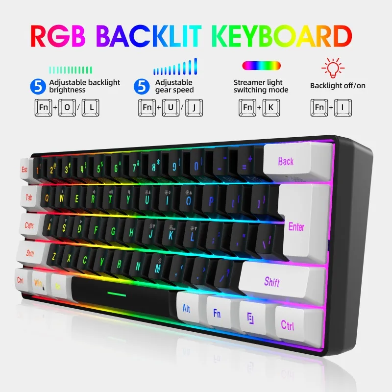 Zestaw Klawiatura i Mysz 60% d – Gaming Keyboard And Mouse Wireless recenzja i cena