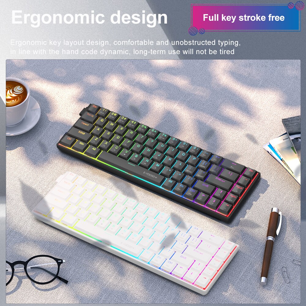 E-YOOSO A68 RGB Mini Slim USB  – Gaming Keyboard Bundle recenzja i cena