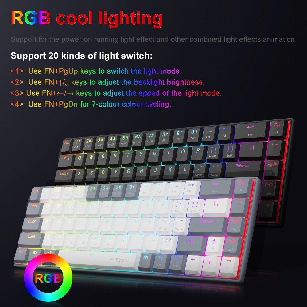 E-YOOSO A68 RGB Mini Slim USB  – Gaming Keyboard Bundle recenzja i cena