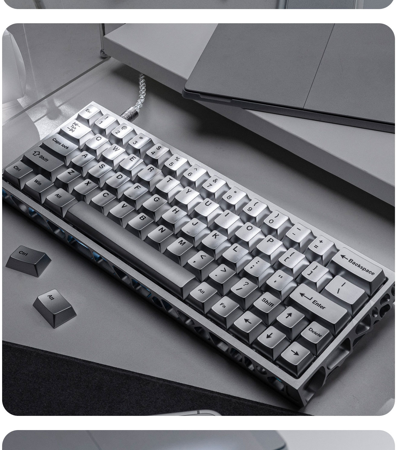 Srebrne metaliczne nakładki na – Gaming Keyboard Extension recenzja i cena