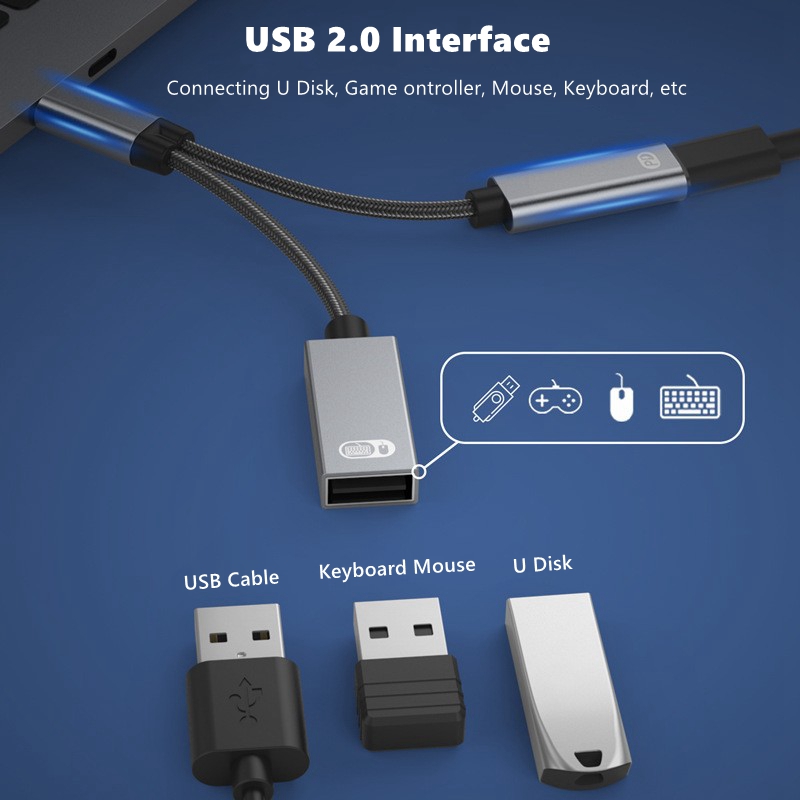 Audio 1 do 2 typ-C do USB OTG  – Gaming Keyboard Types recenzja i cena