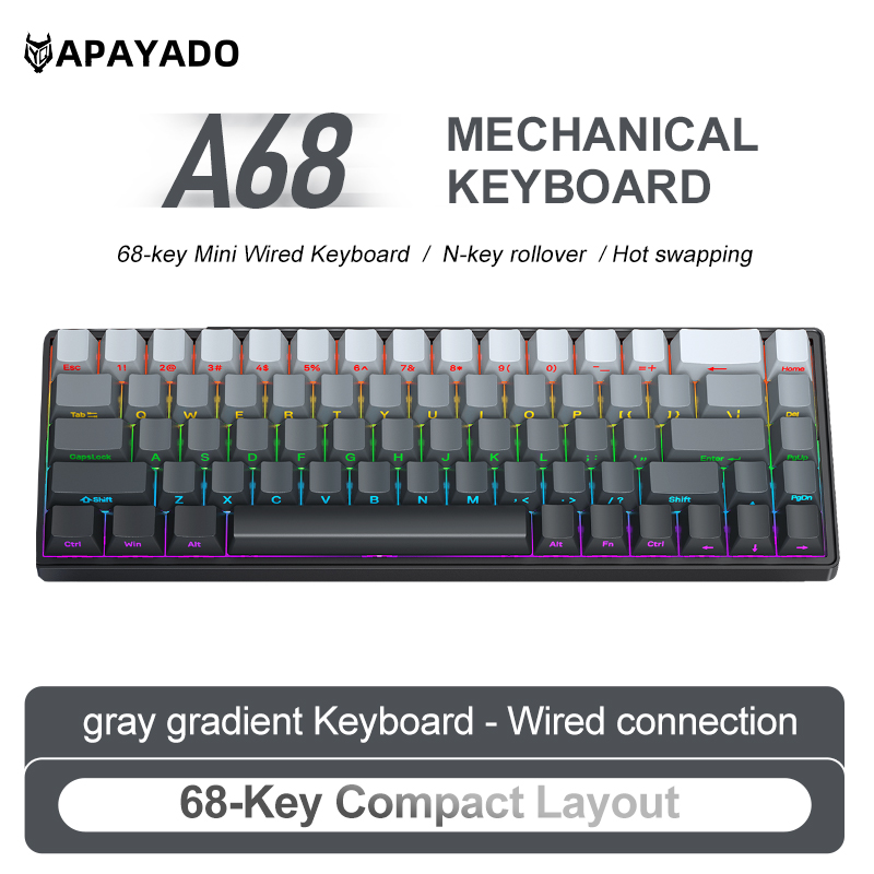 APAYADO A68 Przewodowa Klawiat – Gaming Keyboard Bundle recenzja i cena
